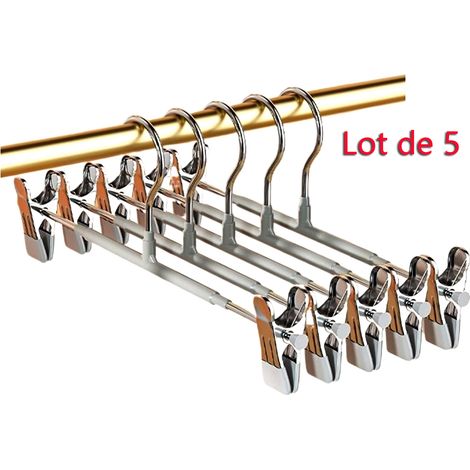 Lot de 5 porte-pantalons et porte-jupes avec pinces antidérapantes, supports de séchage portables (1/5)