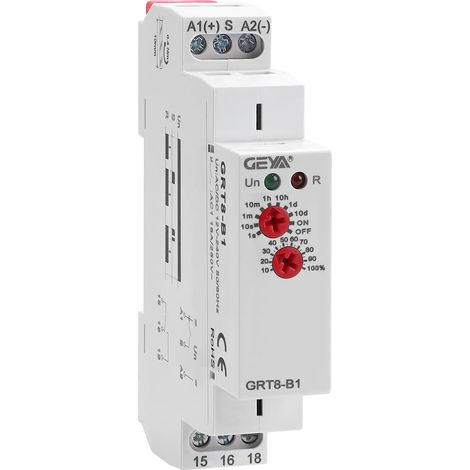 Relais de Temps d’Arrêt 16A 1SPDT Relais de Retard À Fonction Unique Réglable Modulaire Din Rail Modular(GRT8-B1,AC/DC12V-240V) (1/5)