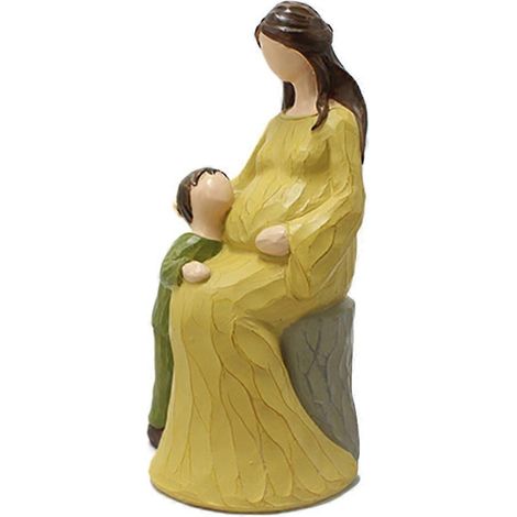 Mère et enfant figurine en résine artistique, sculpture décorative pour salon, chambre, bureau, jardin intérieur/extérieur, statue cadeau. (1/4)