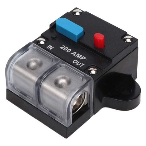 Disjoncteur Audio, 200A Réinitialisable de Voiture Fusible Bouton de Réinitialisation Disjoncteur Disjoncteur Auto-Récupération pour la Protection Audio et Amplis,