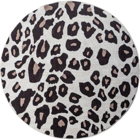 Tapis salon LYN1 LEOPARD Ø200cm Beige et marron