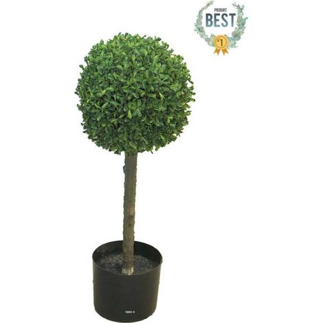 Buis boule factice sur tronc Ext. en pot anti-UV H60cm D25cm - BEST - dimhaut: H 60 cm - couleur: Vert