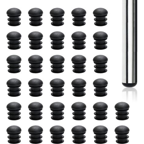 32 Pièces Embout Bouchons pour Tube de Chaise de Rond Noirs Embout Entrant Rond, pour Remplacement Ferrures Pieds Chaises de 19 mm de Diamètre Extérieur (1/5)