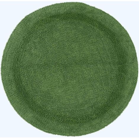 HOMESCAPES Runde Battematte farngrün 80 cm aus 100% Baumwolle (1/5)