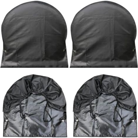 Lot de 4 housses de pneu imperméables, coupe-vent, housses de protection de pneu anti-UV, neige, soleil, pluie, avec crochets et cordon élastique pour camping-car, remorque, camion, camping-car (1/5)