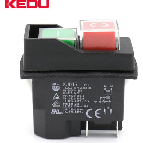 KJD12-14 electromagnetic circuit breaker, 6 pins, for motor control devices and industrial plants, undervoltage protection and protective contactor for the power supply.--DTEKGAZ