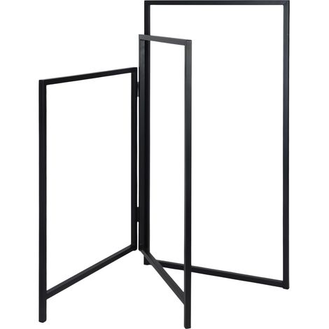 Portasciugamani Relaxdays, 3 aste pieghevoli, asciugamani & vestiti, A x L: 80 x 44 cm, ferro, nero