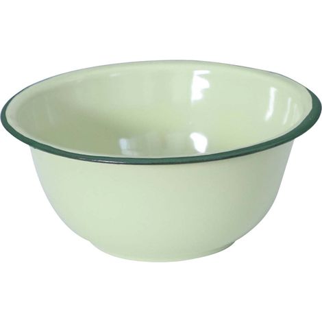Bol Émail - 14 cm - Vert - Pour Cuisine, Pique-Nique, Camping - Usage Intérieur et Extérieur - 1 Pièce (1/5)