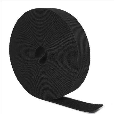 5M×20MM Reusable Nylon Cable Ties, Black Bike Cable Ties, Wire Ties, Home Office Cable Ties (1/5)