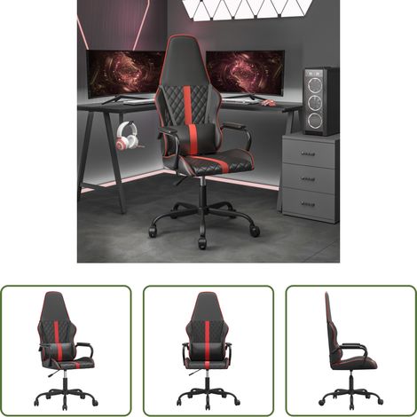 vidaXL Chaise de jeu réglable - Chaise de jeu Noir et rouge Similicuir (1/5)