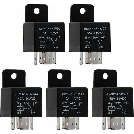Relais 12 V 40 A 5 Broches SPDT - Pour Circuit Électrique Automobile - Relais de Puissance - 1 Pièce