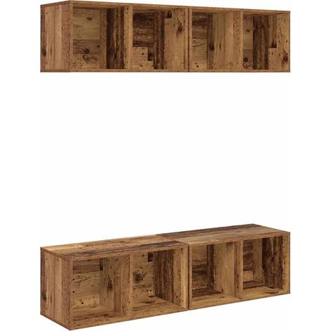 Maison Exclusive - TV-Schrankset 4 pcs Altholz 37 x 37 x 72 cm Ho