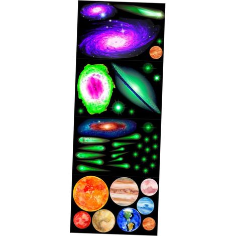 Autocollants Lumineux Planètes, 4 Feuilles en Pvc pour Chambre Bébé (1/5)