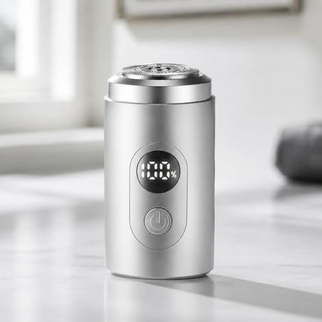 Rasoir électrique portable Modèle 2209 rechargeable USB C corps en aluminium affichage numérique pour voyage et entretien (1/5)