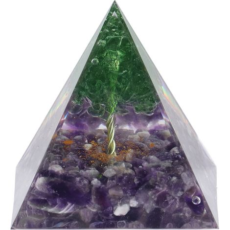 Pyramide de cristal, pyramide d'orgone, décoration artisanale pour la maison, pour la guérison énergétique et le calme (1/5)