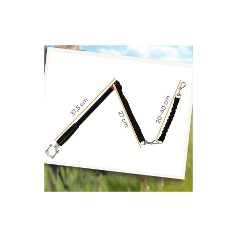 Guinzaglio elastico per cane da bicicletta, tubo in acciaio, 124 cm, nero HAVRYA (1/4)