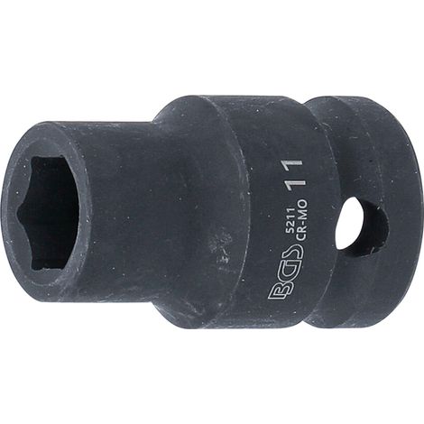 BGS Kraft-Steckschlüssel-Einsatz Sechskant Antrieb Innenvierkant 12,5 mm (1/2") SW 11 mm - 5211 (1/4)