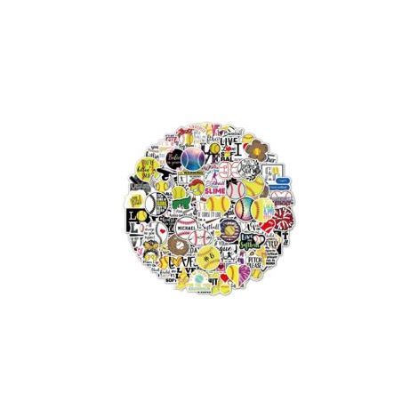 Lot de 100 Autocollants Football,Softball Stickers Aesthetic,Autocollants pour Scrapbooking,Téléphone Stickers Ordinateur Portable,Journaling Autocollant Valise Voyage,Autocollant Imperméable (1/5)