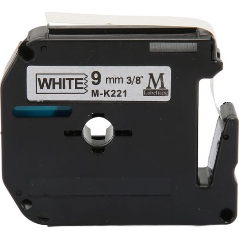 Ruban Étiquette de Remplacement Noir sur Blanc 23pi Longueur Impression Claire Résistant à l'Eau Bande d'Imprimante Étiquettes pour LM210D LP420 LM500TS 9mm/0.35in (1/5)