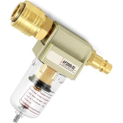 (4.4×2.6×26cm) Compressed air filter, water and oil separator, compressed air water separator, 1/4\", with quick connector (1/4)