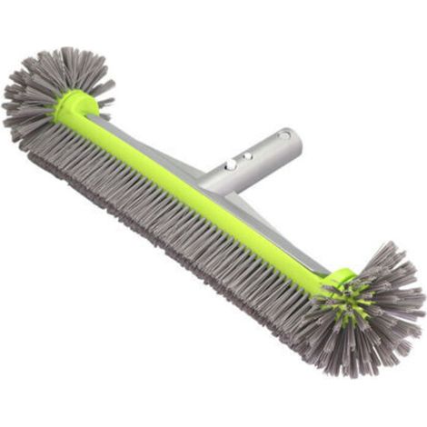 Brosse de nettoyage de piscine 45 cm avec manche en aluminium et dos en aluminium renforcé pour parois et fond de piscine