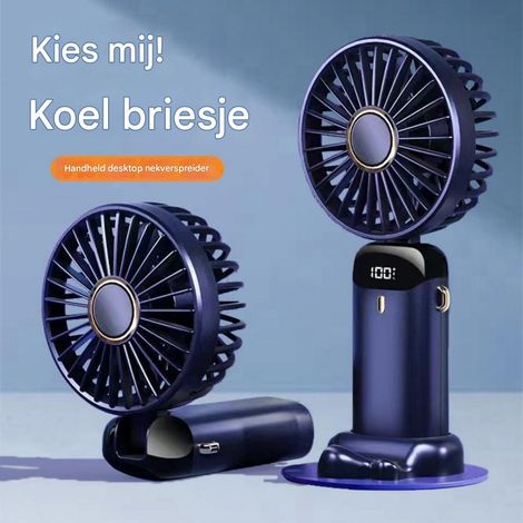 Mini ventilatore rosa - Ventilatore portatile - 5 velocità per raffreddamento e climatizzazione, ricaricabile tramite USB - Ventilatore da collo - Senza fili e ricaricabile (1/5)