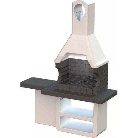 barbecue a carbonella in calcestruzzo modello ulisse, 170x64x232 cm - sarom fuoco (1/7)