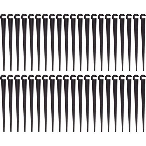Piquets de Support de Tuyau d'irrigation Support Piquet de Tube Irrigation Goutte à Goutte Plastique Outil de Jardinage,Paquet de 100