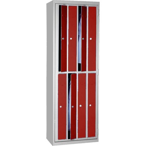 PROVOST - Armoire à linge verticale Provost - 4 colonnes, 8 casiers - Métal gris