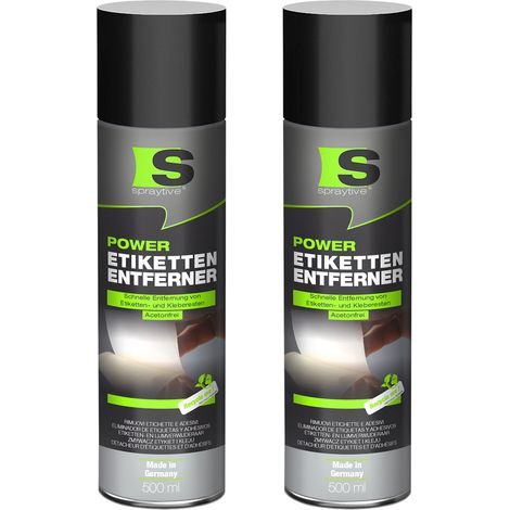 Spraytive 2x 500ml Power Etikettenentferner – Acetonfrei, Klebereste-Entferner & Etikettenlöser, Reiniger für Aufkleber & Markierungsfarben (1/5)