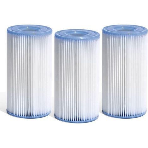Convient pour cartouche de filtre Intex 29003 A 3-pack - 11 cm x 20 cm - Convient pour les cartouches de filtre de pompe à eau de piscine