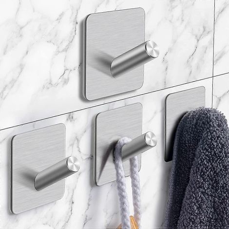 Set mit 4 selbstklebenden Wandhaken fürs Badezimmer (1/3)