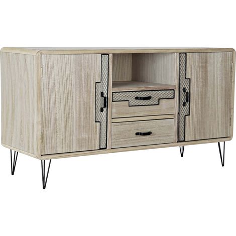 Buffet industriel élégant bois et fer pour votre intérieur - Bois naturel avec touches de noir (1/5)