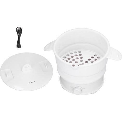 Casserole électrique pliable 800W 1,2L, marmite de voyage pour camping, bureau, hôtel, nouilles, bouillie, soupe, prise américaine 110V (1/5)