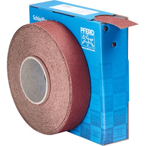 PFERD TOOLS Korund Schleifbandrolle Gewebe SBR Breite 38 mmxLänge 25m A50 für universelle Anwendung