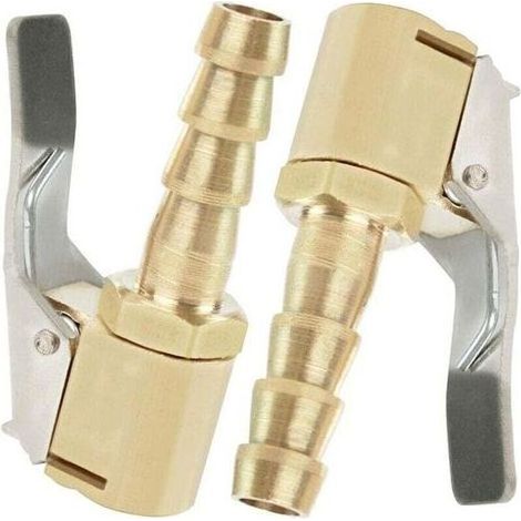 2 Pices Embout de Gonflage,Embout Gonflage Pneu Voiture,Embout Gonfleur avec Clip,Gonflage Valve Clip Pince Connecteur Adaptateur,pour Valves de Pneu,en Laiton,8mm (1/4)