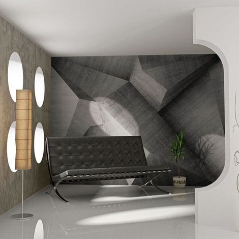 Papier Peint "Béton Illusion D'optique" 193 x 250 cm (1/2)