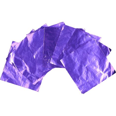 50 feuilles de papier aluminium brillant violet pour emballage de pâtisserie maison (chocolats, bonbons, etc.) (1/5)