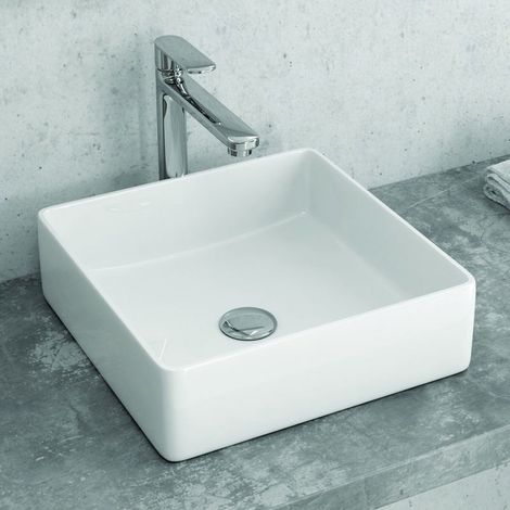 Lavandino quadrato piccolo 36cm ceramica slim Litos-0004 kamalu