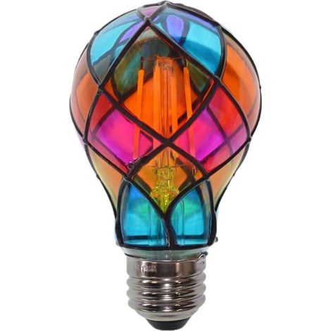 Ampoules Lumineuses À Effet Vitrail Ampoule LED De Couleur E26 4W 120V - Éclairage D'Ambiance,Pour La Fête Halloween Les Festivités La Lampe De Chevet L'Intérieur Noël La Chambre Le Jardin (1/5)