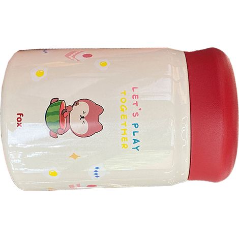 Gobelet isotherme de 320 ml en acier inoxydable avec couvercle, idéal pour les activités de plein air. Motif renard. Bouteille portable. (1/5)