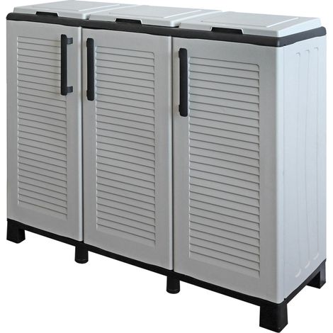 Armario de media altura en polipropileno de la linea ECO, práctico para aprovechar al maximo el espacio, L 1020 x P370 x H 900 mm. (1/5)