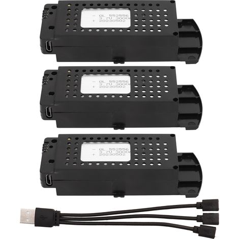 x 3000mAh Lithium-Akkus für S6/G6 RC-Flugzeuge mit Ladekabel - Hochleistungsakku für funkgesteuerte Modelle (1/5)