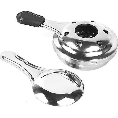 Réchaud à alcool portable miniature en acier inoxydable avec poignée, idéal pour le camping et les activités de plein air. (1/5)