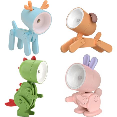 Pezzi Luce Notturna Animale Bambini, Luce Notturna A Batteria Camera Da Letto Lampada Da Comodino Decorazioni Per La Casa, Regalo Di Natale, Regalo Di Compleanno - Cane Cervo Dinosauro Coniglio (1/5)