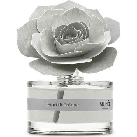Muhà Profumatore Diffuser Rosa Grigia Bomboniera Fiori di Cotone 50 Ml (1/2)