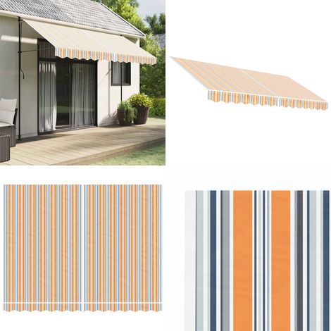 Markisenbespannung Mehrfarbig Gestreift 3,5x2,5 m - Markisenstoff - Markisenzelt - Sonnenschutz - Outdoor Dekoration - Gartendekoration - Home & Living (1/5)