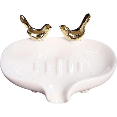 Soap Dish Self Draining Sponge Organizer Cute Bird Design