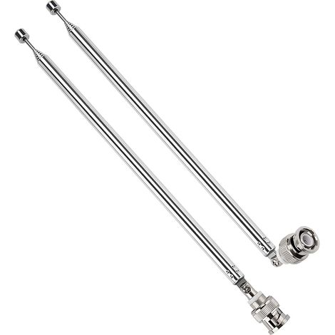 2 Pièces 100cm 7 Sections Antenne Télescopique, Antenne Télescopique Portable FM, Antennes Radio FM Télescopiques Portables, avec Connecteur BNC, pour TV Dab AM/FM Réception Stéréo (1/5)
