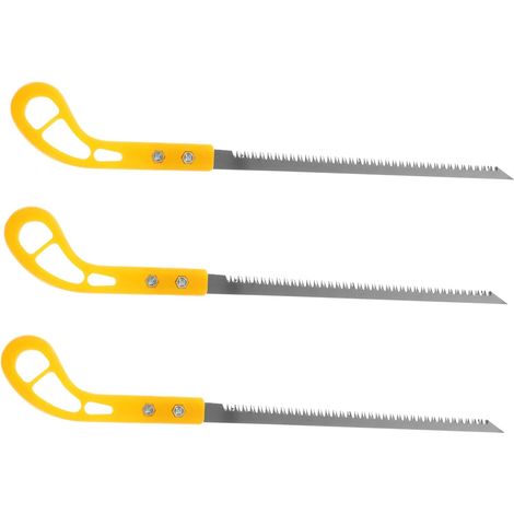 Scie à Main de Camp Portable 3 Pièces pour Découpe du Bois Jaune, Acier et Plastique, Usage Extérieur et Élagage D’arbres Fruitiers, Format Compact Facile à Transporter (1/5)